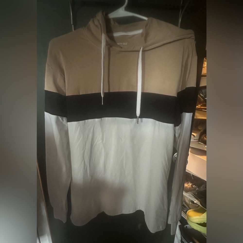 Kenneth Cole Beige and White Hoodie